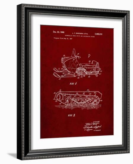 PP1046-Burgundy Snow Mobile Patent Poster-Cole Borders-Framed Giclee Print