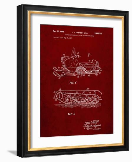 PP1046-Burgundy Snow Mobile Patent Poster-Cole Borders-Framed Giclee Print