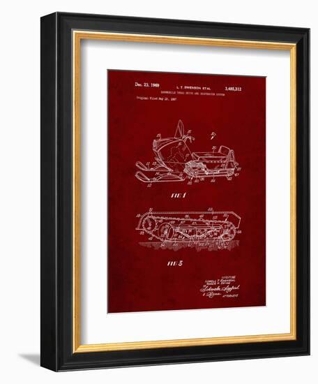 PP1046-Burgundy Snow Mobile Patent Poster-Cole Borders-Framed Giclee Print