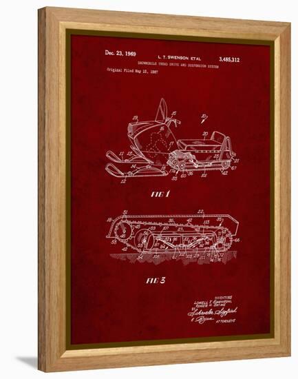 PP1046-Burgundy Snow Mobile Patent Poster-Cole Borders-Framed Premier Image Canvas