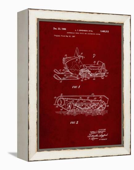 PP1046-Burgundy Snow Mobile Patent Poster-Cole Borders-Framed Premier Image Canvas