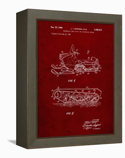 PP1046-Burgundy Snow Mobile Patent Poster-Cole Borders-Framed Premier Image Canvas
