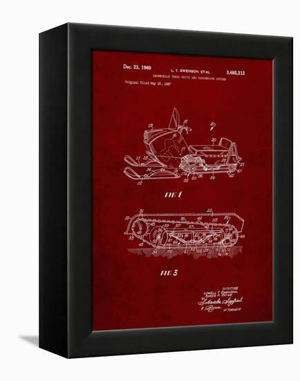 PP1046-Burgundy Snow Mobile Patent Poster-Cole Borders-Framed Premier Image Canvas