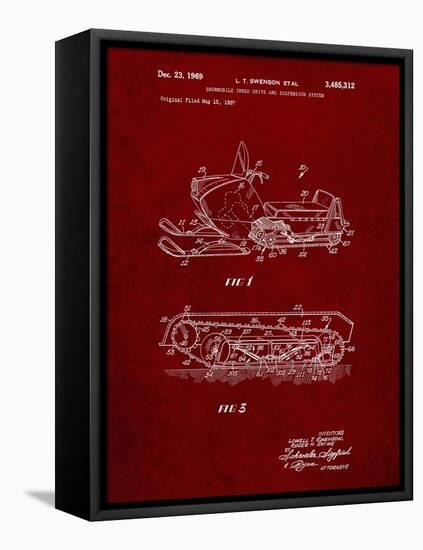 PP1046-Burgundy Snow Mobile Patent Poster-Cole Borders-Framed Premier Image Canvas