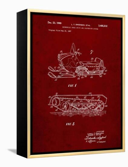 PP1046-Burgundy Snow Mobile Patent Poster-Cole Borders-Framed Premier Image Canvas