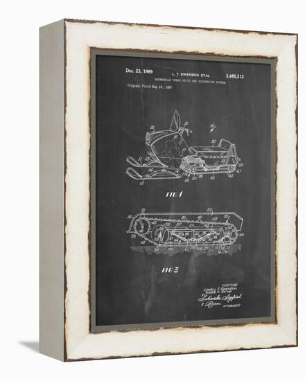 PP1046-Chalkboard Snow Mobile Patent Poster-Cole Borders-Framed Premier Image Canvas