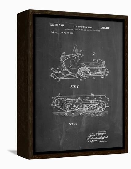 PP1046-Chalkboard Snow Mobile Patent Poster-Cole Borders-Framed Premier Image Canvas