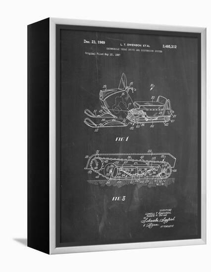 PP1046-Chalkboard Snow Mobile Patent Poster-Cole Borders-Framed Premier Image Canvas