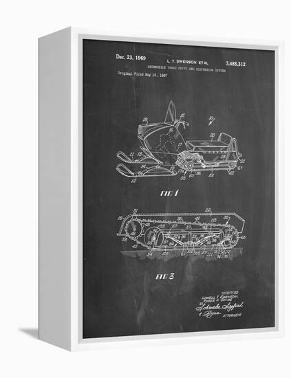 PP1046-Chalkboard Snow Mobile Patent Poster-Cole Borders-Framed Premier Image Canvas