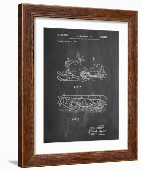 PP1046-Chalkboard Snow Mobile Patent Poster-Cole Borders-Framed Giclee Print