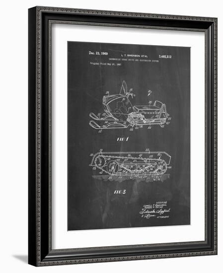 PP1046-Chalkboard Snow Mobile Patent Poster-Cole Borders-Framed Giclee Print