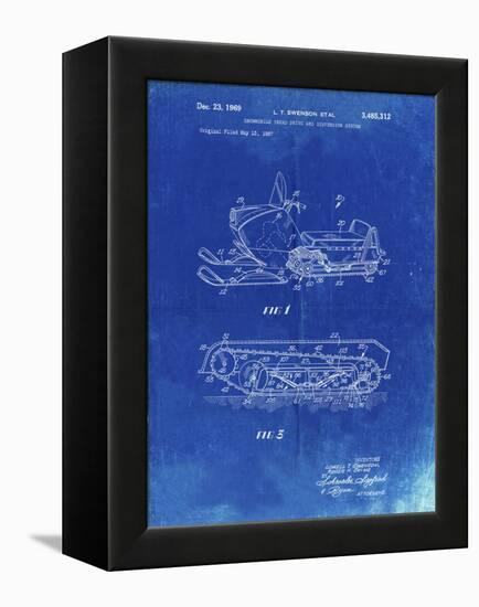 PP1046-Faded Blueprint Snow Mobile Patent Poster-Cole Borders-Framed Premier Image Canvas