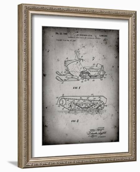 PP1046-Faded Grey Snow Mobile Patent Poster-Cole Borders-Framed Giclee Print