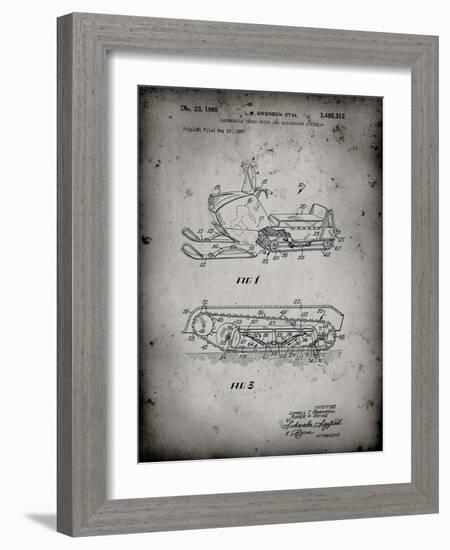 PP1046-Faded Grey Snow Mobile Patent Poster-Cole Borders-Framed Giclee Print