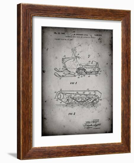 PP1046-Faded Grey Snow Mobile Patent Poster-Cole Borders-Framed Giclee Print