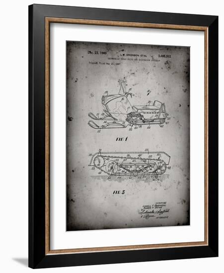 PP1046-Faded Grey Snow Mobile Patent Poster-Cole Borders-Framed Giclee Print