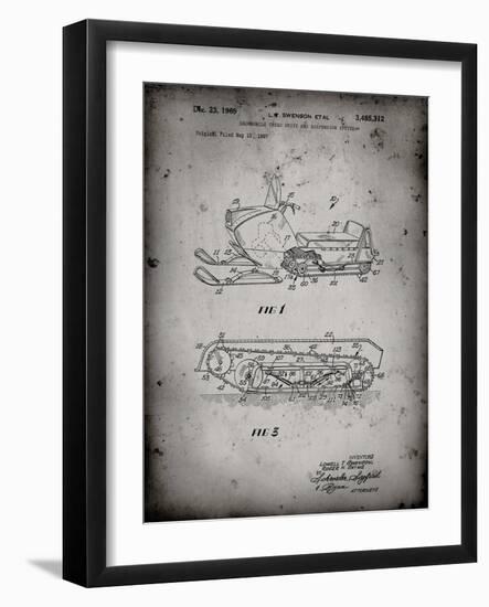 PP1046-Faded Grey Snow Mobile Patent Poster-Cole Borders-Framed Giclee Print