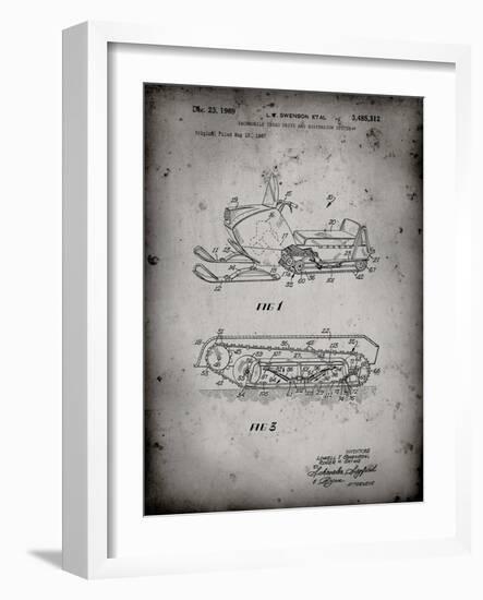 PP1046-Faded Grey Snow Mobile Patent Poster-Cole Borders-Framed Giclee Print