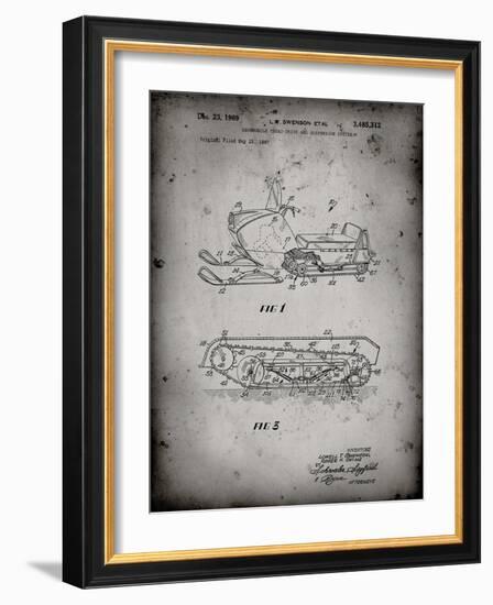 PP1046-Faded Grey Snow Mobile Patent Poster-Cole Borders-Framed Giclee Print