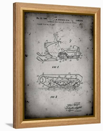 PP1046-Faded Grey Snow Mobile Patent Poster-Cole Borders-Framed Premier Image Canvas