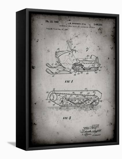 PP1046-Faded Grey Snow Mobile Patent Poster-Cole Borders-Framed Premier Image Canvas