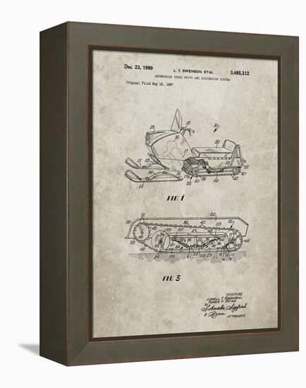 PP1046-Sandstone Snow Mobile Patent Poster-Cole Borders-Framed Premier Image Canvas