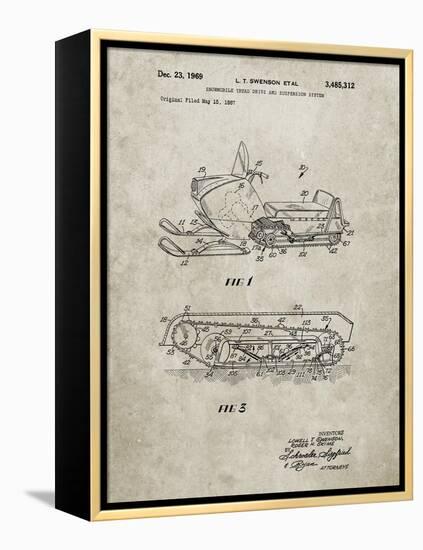 PP1046-Sandstone Snow Mobile Patent Poster-Cole Borders-Framed Premier Image Canvas