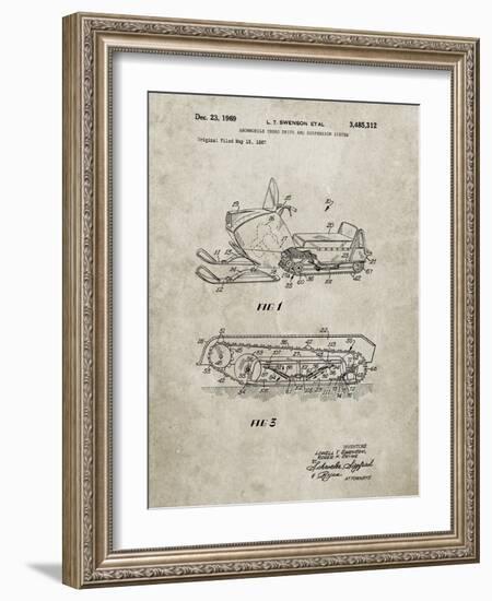 PP1046-Sandstone Snow Mobile Patent Poster-Cole Borders-Framed Giclee Print