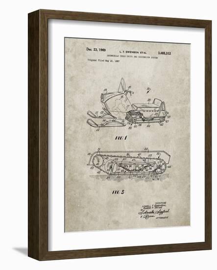 PP1046-Sandstone Snow Mobile Patent Poster-Cole Borders-Framed Giclee Print