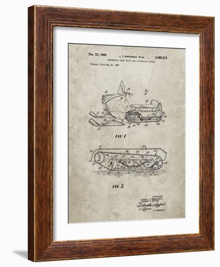 PP1046-Sandstone Snow Mobile Patent Poster-Cole Borders-Framed Giclee Print