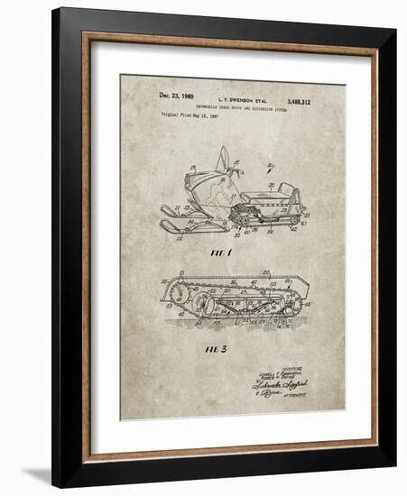 PP1046-Sandstone Snow Mobile Patent Poster-Cole Borders-Framed Giclee Print