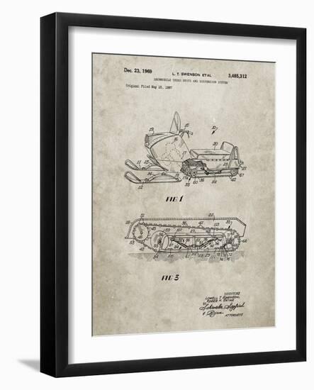 PP1046-Sandstone Snow Mobile Patent Poster-Cole Borders-Framed Giclee Print