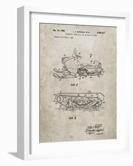 PP1046-Sandstone Snow Mobile Patent Poster-Cole Borders-Framed Giclee Print