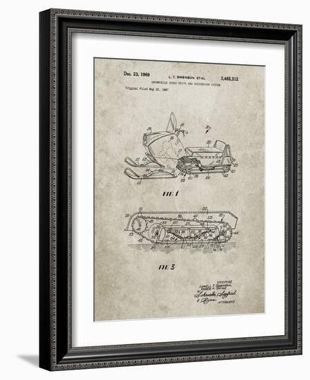 PP1046-Sandstone Snow Mobile Patent Poster-Cole Borders-Framed Giclee Print