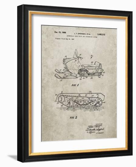 PP1046-Sandstone Snow Mobile Patent Poster-Cole Borders-Framed Giclee Print