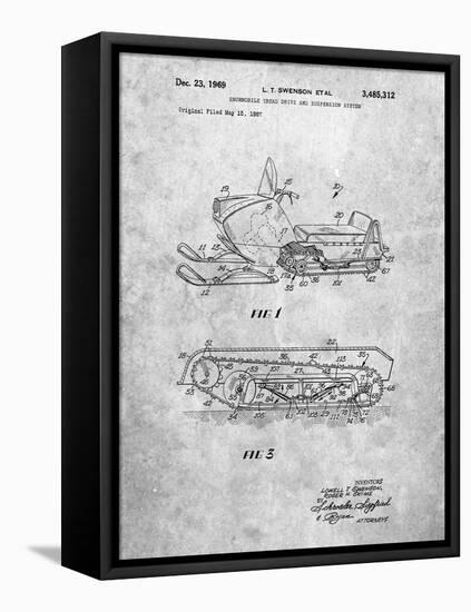 PP1046-Slate Snow Mobile Patent Poster-Cole Borders-Framed Premier Image Canvas