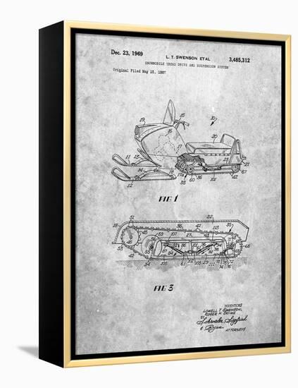 PP1046-Slate Snow Mobile Patent Poster-Cole Borders-Framed Premier Image Canvas