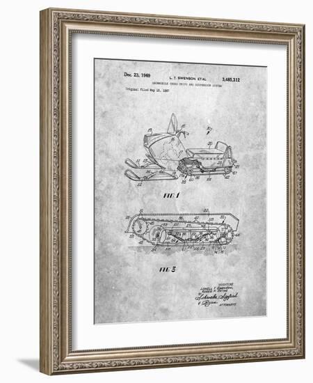 PP1046-Slate Snow Mobile Patent Poster-Cole Borders-Framed Giclee Print