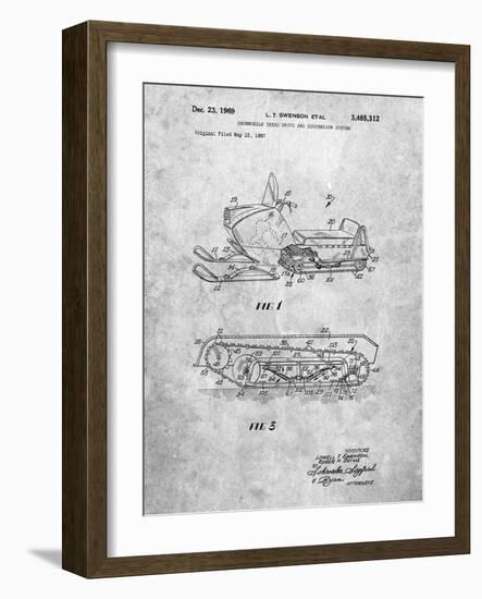 PP1046-Slate Snow Mobile Patent Poster-Cole Borders-Framed Giclee Print