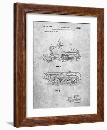 PP1046-Slate Snow Mobile Patent Poster-Cole Borders-Framed Giclee Print