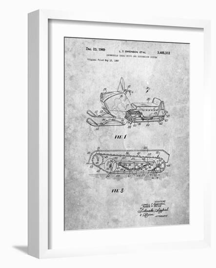 PP1046-Slate Snow Mobile Patent Poster-Cole Borders-Framed Giclee Print