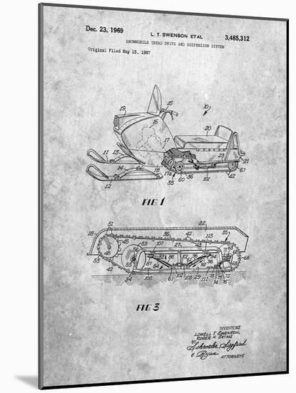 PP1046-Slate Snow Mobile Patent Poster-Cole Borders-Mounted Giclee Print