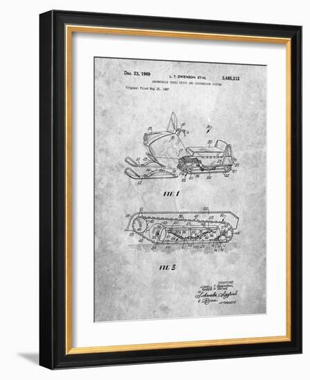 PP1046-Slate Snow Mobile Patent Poster-Cole Borders-Framed Giclee Print