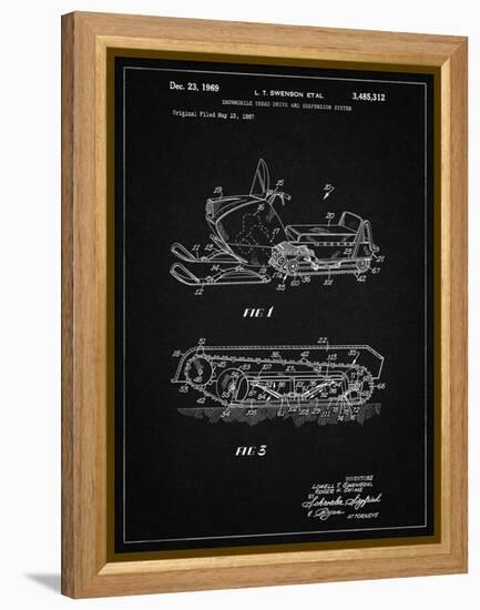 PP1046-Vintage Black Snow Mobile Patent Poster-Cole Borders-Framed Premier Image Canvas