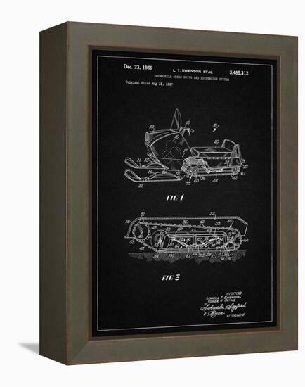 PP1046-Vintage Black Snow Mobile Patent Poster-Cole Borders-Framed Premier Image Canvas