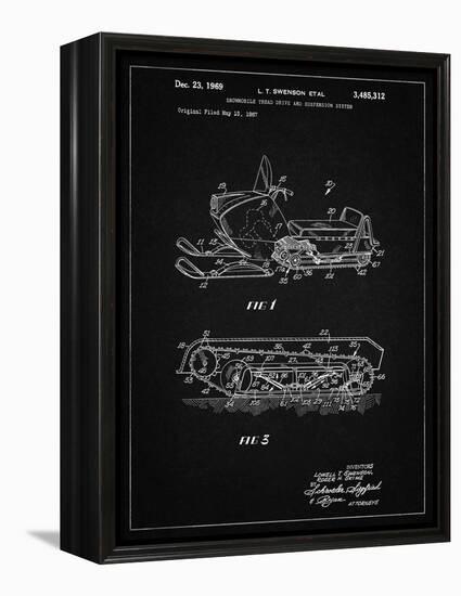 PP1046-Vintage Black Snow Mobile Patent Poster-Cole Borders-Framed Premier Image Canvas