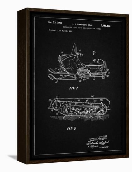 PP1046-Vintage Black Snow Mobile Patent Poster-Cole Borders-Framed Premier Image Canvas