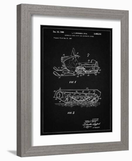 PP1046-Vintage Black Snow Mobile Patent Poster-Cole Borders-Framed Giclee Print