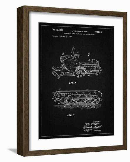 PP1046-Vintage Black Snow Mobile Patent Poster-Cole Borders-Framed Giclee Print