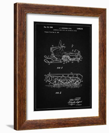 PP1046-Vintage Black Snow Mobile Patent Poster-Cole Borders-Framed Giclee Print